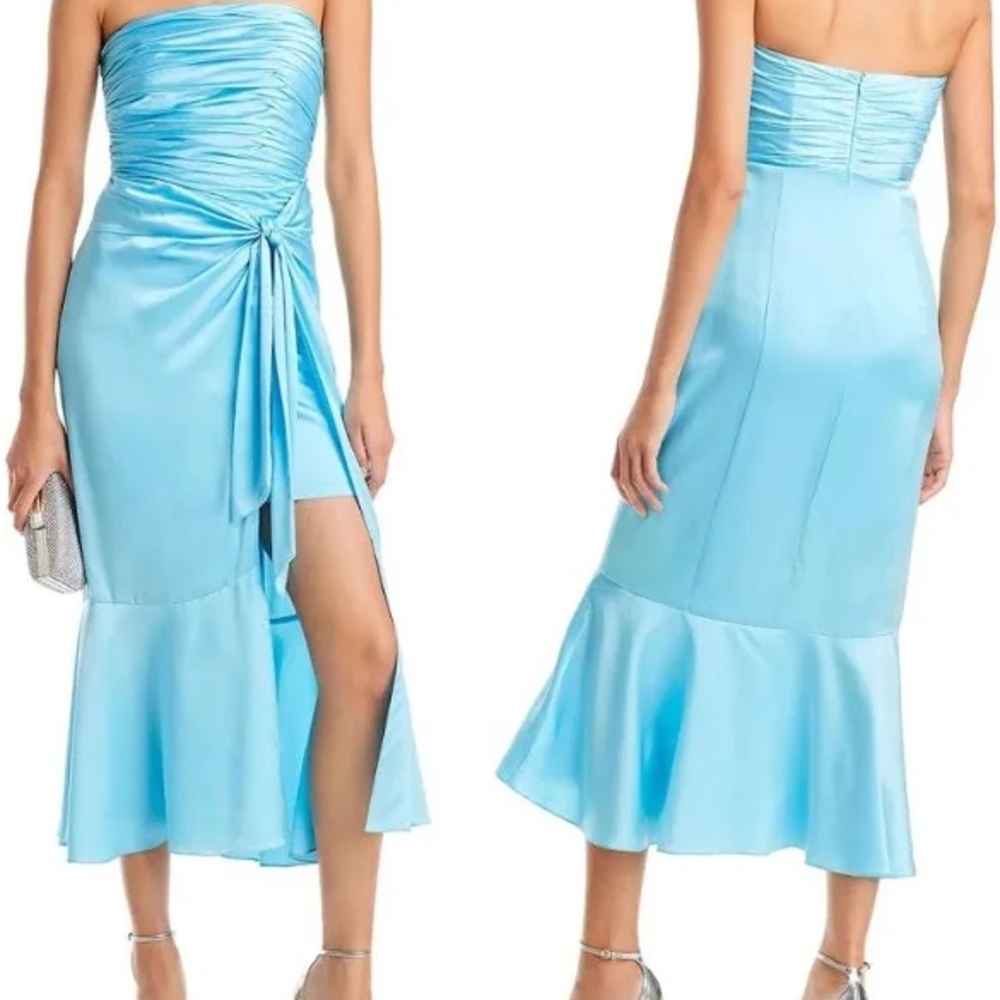 Cinq à Sept Strapless Light Blue Dress